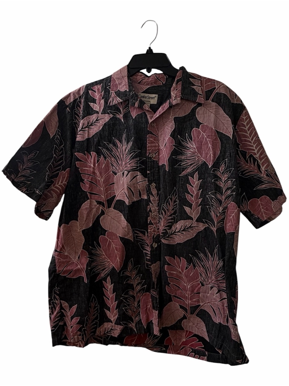 Cooke Street Honolulu Hawaiian button down -  Black & Dusty Rose